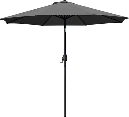 Sunnyglade 9' Patio Umbrella Outdoor Table Umbrella with 8 Sturdy Ribs (Grey)