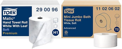 Tork Matic Soft Hand Towel Roll & Mini Jumbo Bath Tissue Roll
