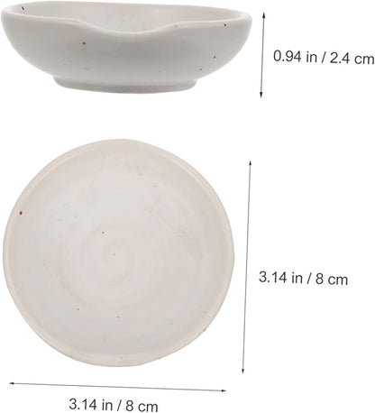 Alipis Ceramic Dipping Bowl Set with Vinegar Dish Square Appetizer Plates Seasoning Saucer for Home Use Beige Ceramic Sauce Dish for Snacks and Appetizers