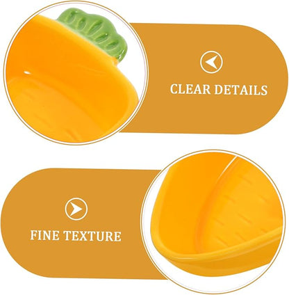 Ciieeo Carrot Shaped Ceramic Sauce Plate Multi-use Plate Dipping Bowl Soy Sauce Vinegar Mustard Dish