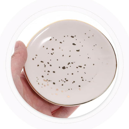Happyyami Ceramic Serving Plate Nordic Style Irregular Speckled Dessert Dish Home Appetizer Salad Tray for Kitchen Dining