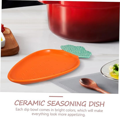 ABOOFAN Unique Carrot Sauce Dish Ceramic Seasoning Plate Appetizer Bowl Japanese Kitchenware Easy Clean