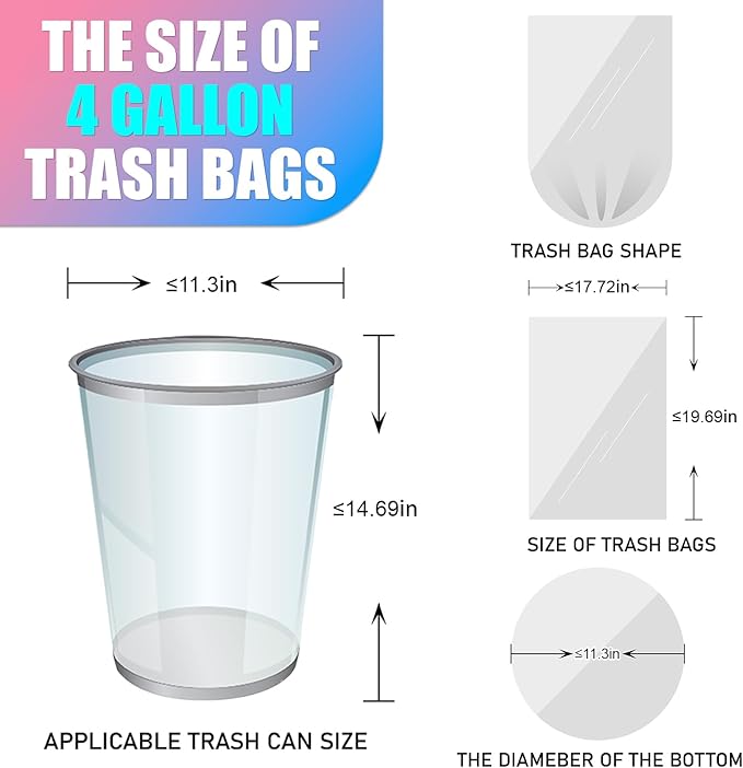 150 Count 4 Gallon Small Trash Bags