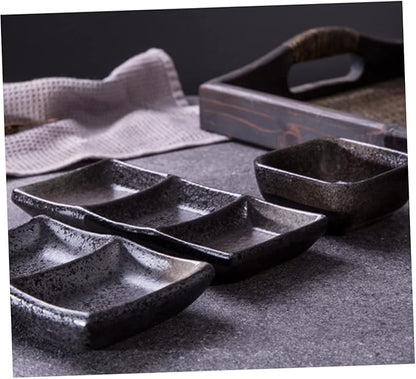 PRETYZOOM 2pcs Ceramic Sauce Dishes Square Shape Flavor Dish Versatile Appetizer Plates for Condiments Fruits and Snacks for Home Restaurant and Entertaining