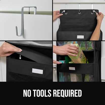 GORILLA GRIP Over The Door Organizer Storage, 5 Deep Hanging Shelves, Holds