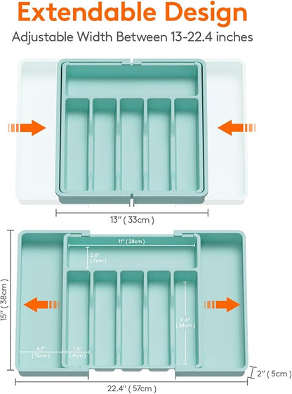 Lifewit Silverware Drawer Organizer, Expandable Utensil Tray