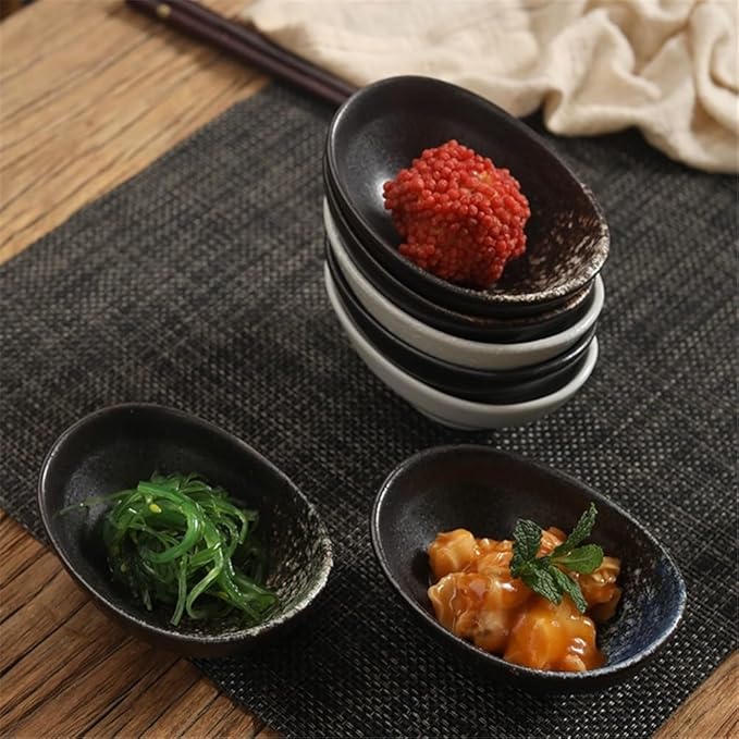 Appetizer Plates Ceramic Dipping Bowls Soy Sauce Dishes for Charcuterie Board Sushi and Party Supplies for Condiment