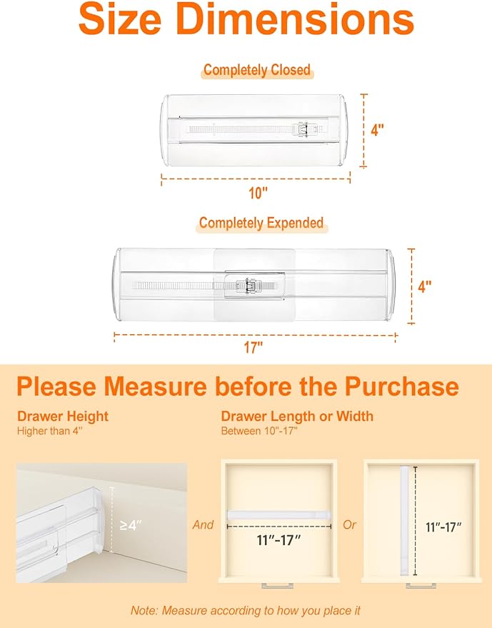 6 Pack Drawer Dividers for Clothes, Kitchen Utensils