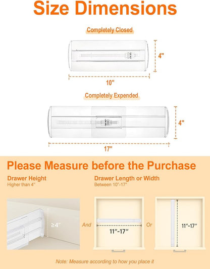 6 Pack Drawer Dividers for Clothes, Kitchen Utensils