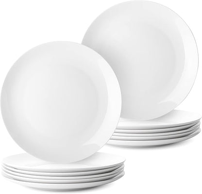 BTaT- White Dinner Plates, 10.5 inch, Set of 12, Restaurant Dishes, White Porcelain Dinner Plates