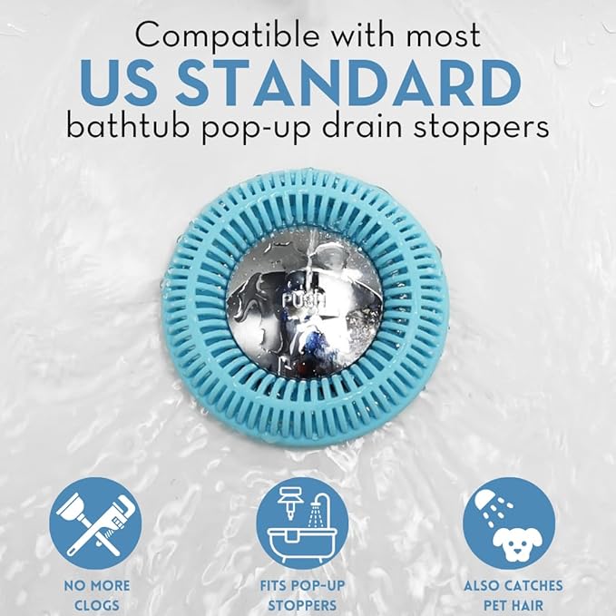 Hair Catcher for Shower Drain & Bathtub – TubRing Pop-Up Drain Protector &