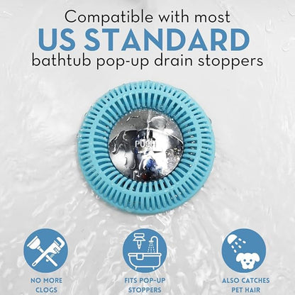 Hair Catcher for Shower Drain & Bathtub – TubRing Pop-Up Drain Protector &