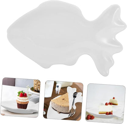 Amosfun Fish Shaped Ceramic Plate for Appetizers Small Fish Platter for Dipping Sauces Cute Snack Serving Dish for Boys and Girls and Parties 6 Gradient Design