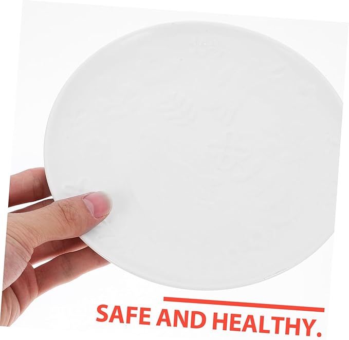 PRETYZOOM Nordic Style Ceramic Plates Set Embossed Rabbit Design Dishwasher White Dinnerware for Home for Appetizers and Desserts
