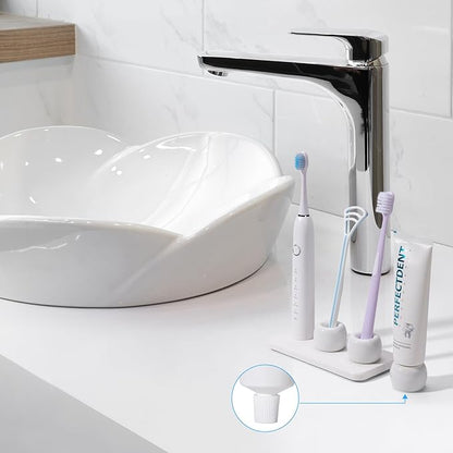 3 Pack Mini Ceramic Toothbrush Holder Stand