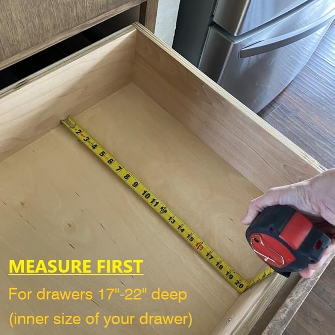 Fabsome Drawer Divider 6 Pack, Bamboo Kitchen Dividers Organizers Adjustable