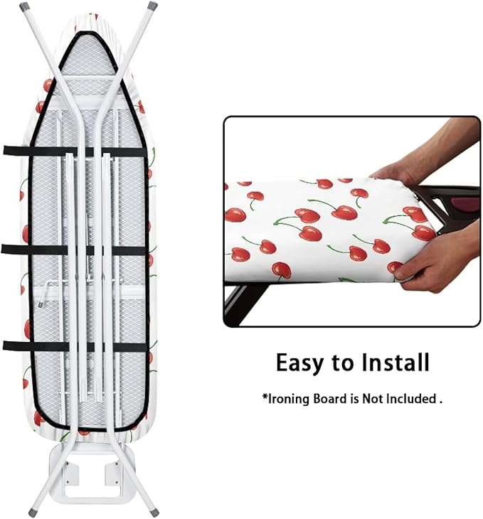 Cherry Print Durable Thick Padding Ironing Board Covers Stain Resistant Hook