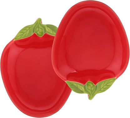 Hemoton 8pcs Ceramic Strawberry Seasoning Dishes Appetizer Tray for Serving Sushi Snacks and Dipping Sauces Creative Dishware for Home and Restaurant Use