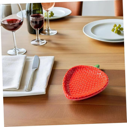 Appetizer Plate: Strawberry Design Ceramic Dessert And Snack Dish - Serving Plate - Strawberry Dish Enhance Dining Experience