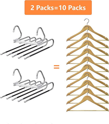Upgrade Azeroth Pants Hangers 4 Pack Space Saving S-Type Stainless Steel