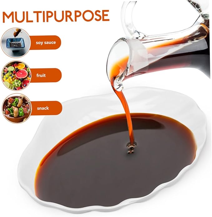 PRETYZOOM 2pcs Imitation Ceramic Appetizer Plates Decorative Food Serving Dishes Sauce Dipping Plates for Kitchen for Parties and Entertaining