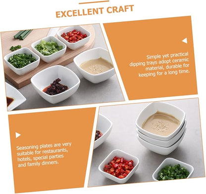 PRETYZOOM 8pcs Sauce Dipping Plates Small Appetizer Dishes Ceramic Seasoning Plates for Kitchen Restaurant