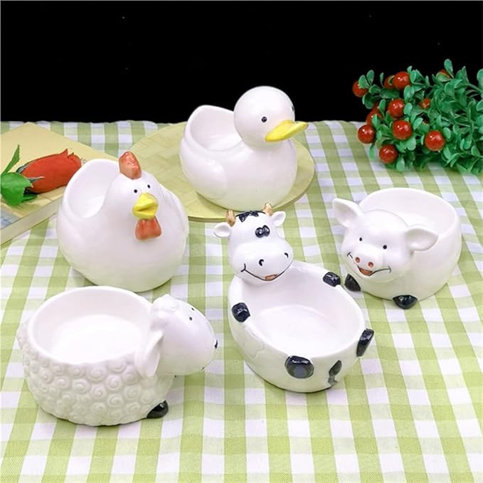Ceramic Animal Shaped Dipping Bowls for Seasoning Versatile Condiment Dishes for Home Restaurants and Picnics Fun and Easy to Clean Appetizer Plates Random Style