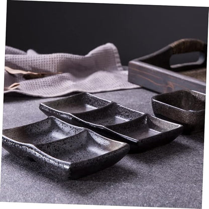 PRETYZOOM 2pcs Ceramic Sauce Dishes Square Shape Flavor Dish Versatile Appetizer Plates for Condiments Fruits and Snacks for Home Restaurant and Entertaining