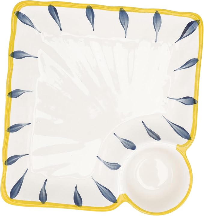 Luxshiny Japanese Ceramic Snack Serving Plate Dipping Saucer Food Dish Waterproof and Microwave Safe for Breakfast Sushi and Appetizers