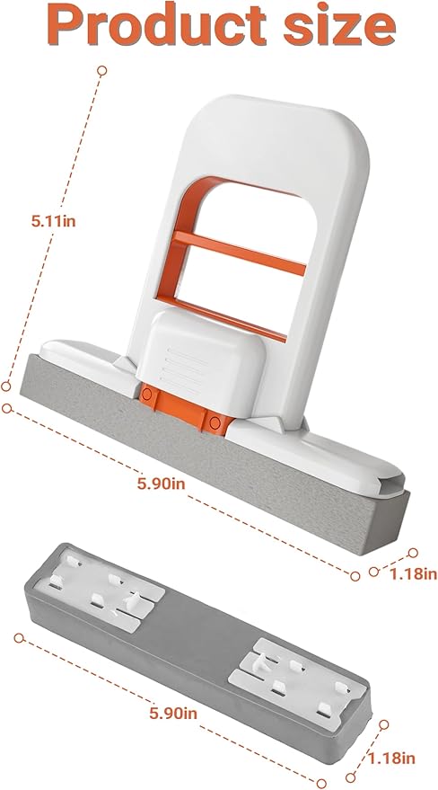 Self-Squeeze Mini Mop & Crevice Brush Set, Cleaning Tool
