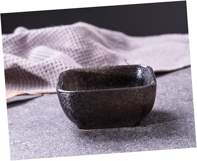 2pcs Ceramic Sauce Dishes Snack Plate Seasoning Bowl Stoneware Plates for Home Restaurant