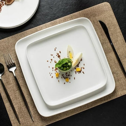 CHICKEN Dinnerware Plates Black White Steak Dinner Plate Simple Ceramic Frosted Tableware Western Tableware in The Kitchen European Style Dessert Cake Pan Smooth Dinner Plate(A)