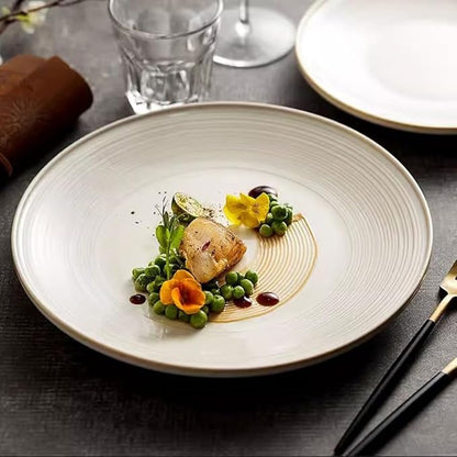 SONGCHAO Party Supplies Dinner Plate Steak Western Plate Household Ceramic Tableware Restaurant Appetizer Plate Pasta Breakfast Plate Party Plates (Color : 20cm)