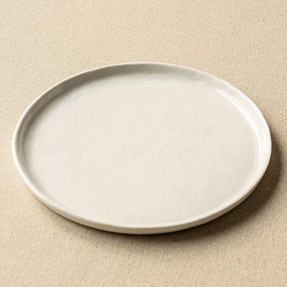 Dinner Plates Simple Chinese Ceramic Plate Home Dish Steak Pasta Hotel Restaurant Side Dessert Serving Plate(Medium)
