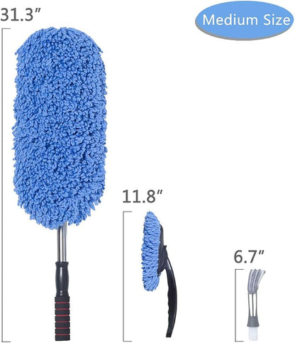 Microfiber Car Duster Exterior Scratch Free, Extendable Handle Interior