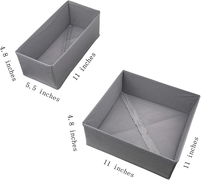 Foldable Fabric Drawer Organizer Set 4 Pack Dresser Dividers