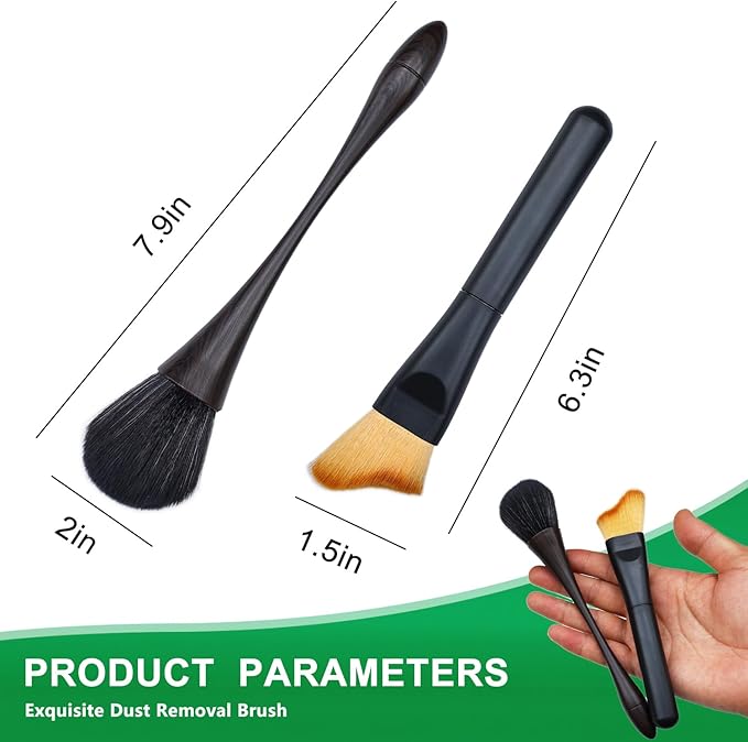 2 Pack Exquisite Dusting Brush Kit, Small Dust Brushes, Feather Duster