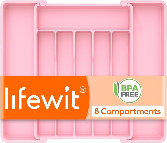 Lifewit Silverware Drawer Organizer, Expandable Utensil Tray