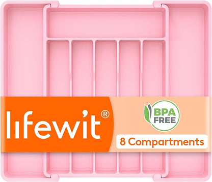 Lifewit Silverware Drawer Organizer, Expandable Utensil Tray
