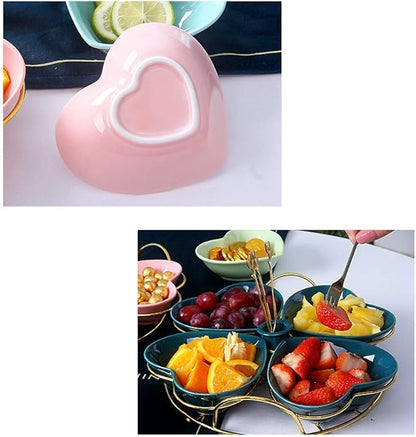 Dip Bowls,Snack Plate Appetizer Plate Ceramic Tableware Household Seasoning Plate Dipping Sauce Plate Fruit Plate Snack Bowl with Bracket Sauce Dishh (Color : B)