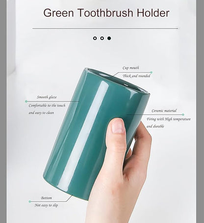 Green Ceramic Toothbrush Holders, Electric Toothbrush Holder