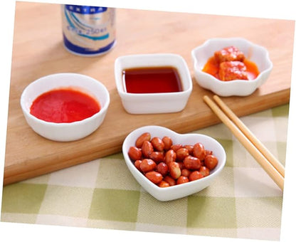 2pcs Square Condiment Dishes Ceramic Plate Dipping Sauce Bowls for Seasoning Appetizers Desserts
