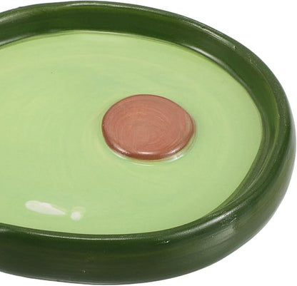 Veemoon Creative Avocado-shaped Ceramic Appetizer Plate 4-inch Hand-painted Porcelain Snack Tray for Fruits, Dumplings, and Salad Serving at Home