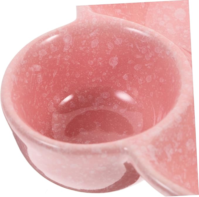 DECHOUS Creative Pink Dipping Bowl Ceramic Appetizer Plates for Sauces Seasonings and Condiments Home Restaurants and Catering Easy to Clean