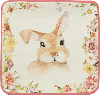 Certified International Easter Garden 6" Canape/Luncheon Plates, Set of 4 Assorted Designs