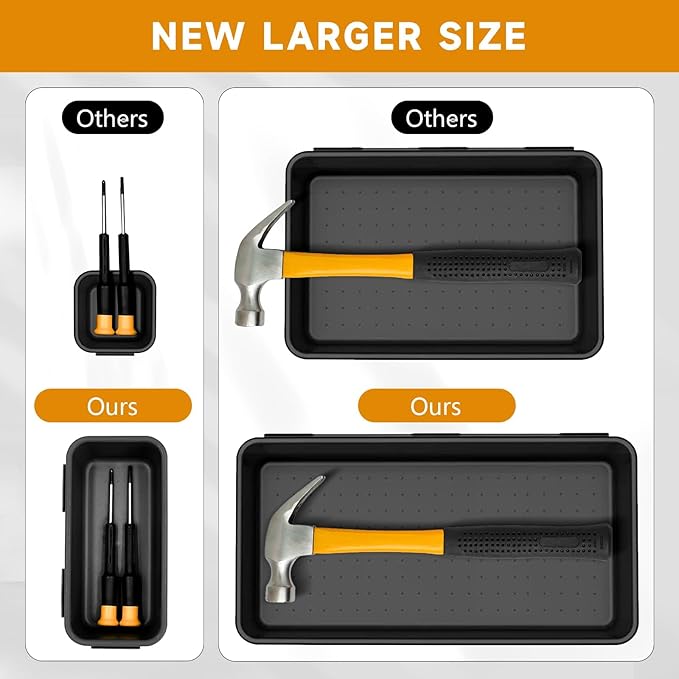 FLYVOLE Tool Box Organizer Tray, Toolbox Desk Drawer Organizer, Tool Box Tray
