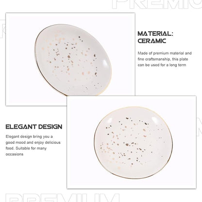 Ceramic Serving Plate Nordic Style round Appetizer Dish White Speckled Ceramic Plate for Home Dining and Restaurant Use
