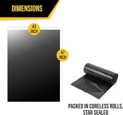 Aluf Plastics - 3 Ply Trash Bags, 56 Gallon, 2 Mil