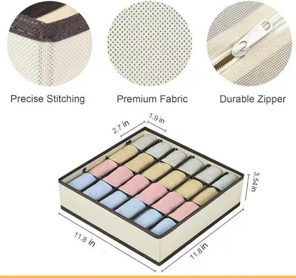 4 Piece Drawer Organiser, Collapsible Non-Woven Sorting Box, Closet Divider