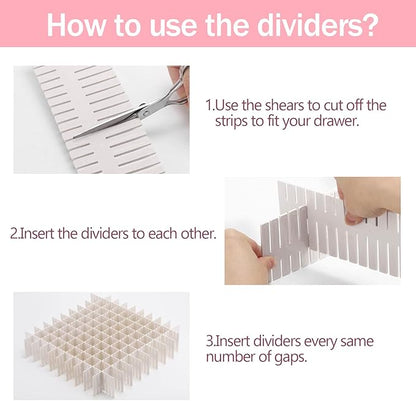 acDesign 40Pcs Grid Drawer Dividers, Adjustable Drawer Organizer